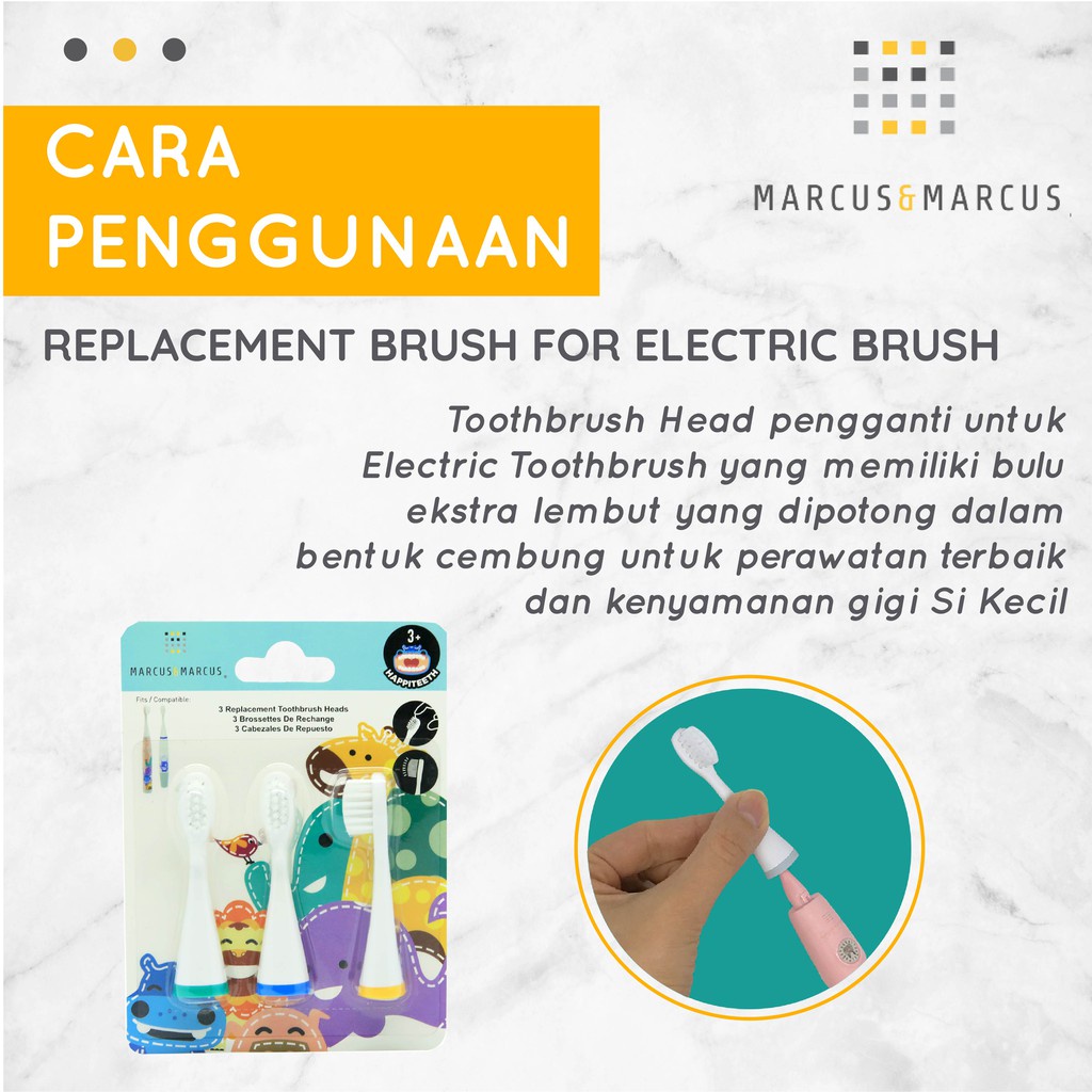 Castle - Marcus &amp; Marcus Replacement Brush for Electric Brush - Refill ToothBrush Sonic MNM