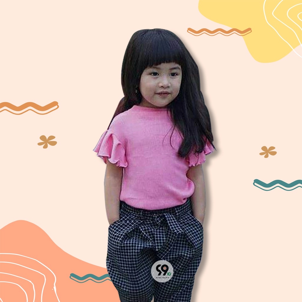 KAOS ANAK RUFFLE TEE bahan rajut all size 2-5 th