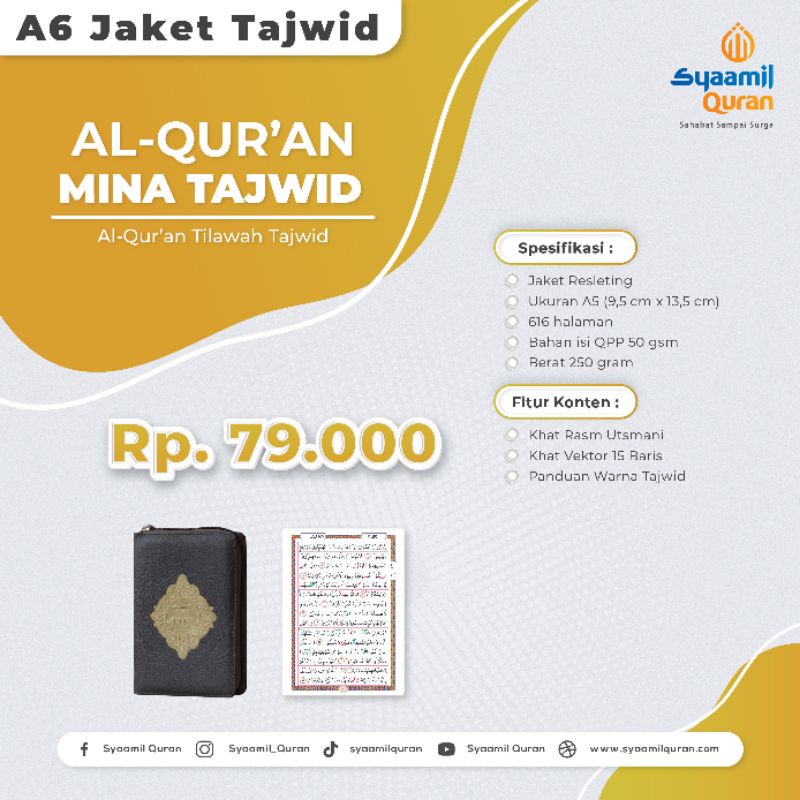 Syaamil Quran Tilawah Mina A6 Tajwid Jaket