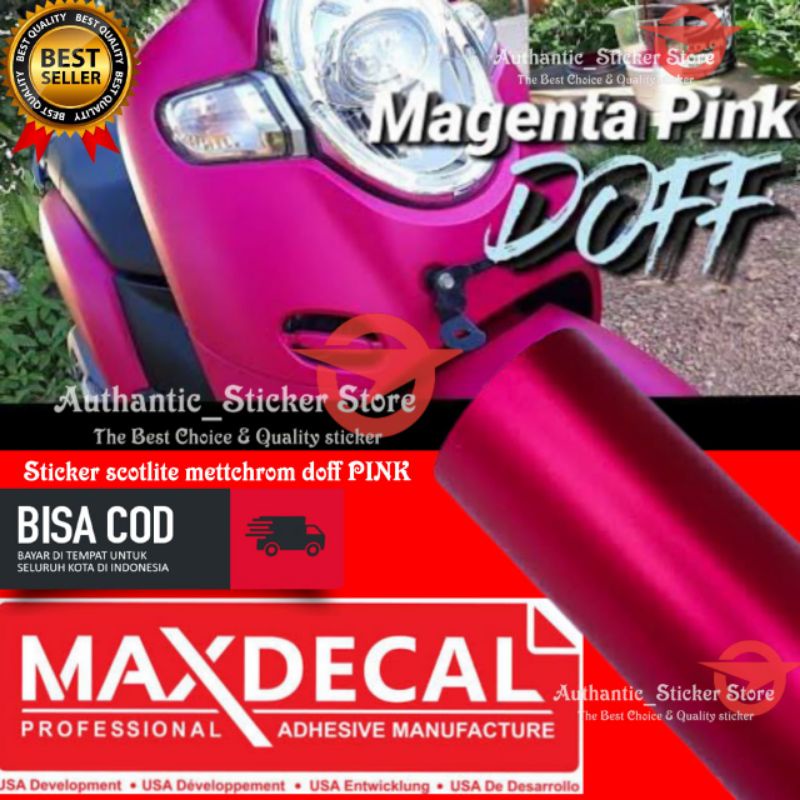 Stiker skotlet pink doff metalik sticker scotlite pink metalic doff merk maxdecal untuk motor