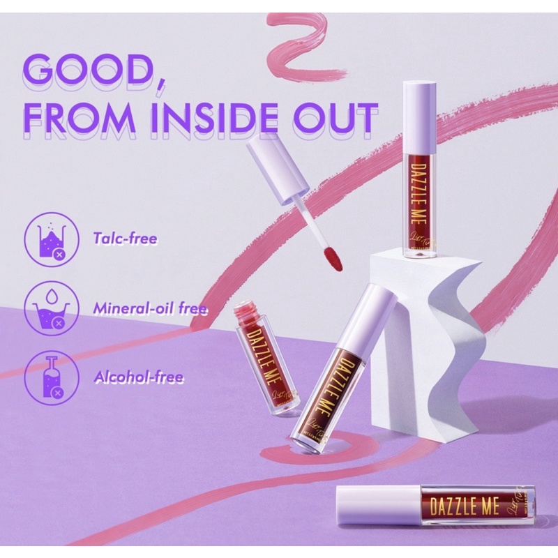 【Official Outlet】DAZZLE ME InkLicious Lip Tint 2,5g Mattedorable Long Lasting Liptint Hyper Moisturizing Lip Stain viral