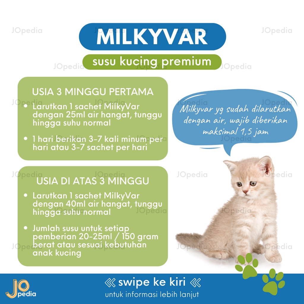 MILKYVAR ECER Susu Kucing Premium Kitten Milk Replacer Rendah Laktosa