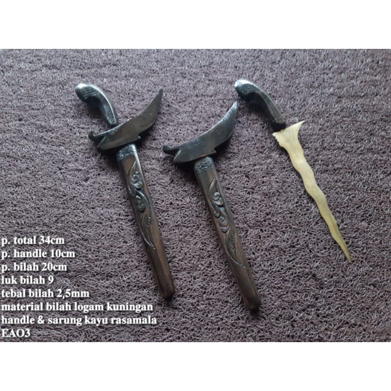 keris adat jawa kuningan rajah kayu mustikaning koleksi hobi