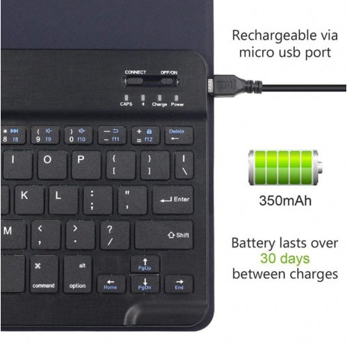 SKB-003 Samsung Tab A 8 Inch Lite T295 T290 Case 2 in 1 Sarung Keyboard Leather Case Tablet