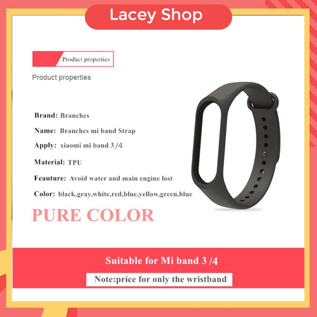 Silicone Strap Xiaomi Mi Band 3 4 5 6 7 Tali SmartBand