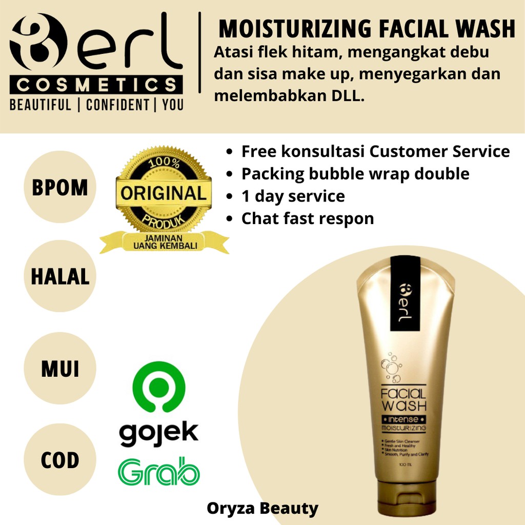 Satuan Facial Wash B Erl Cosmetics Intense Lightening Mousturizing Berlcosmetics Berl Cosmetics
