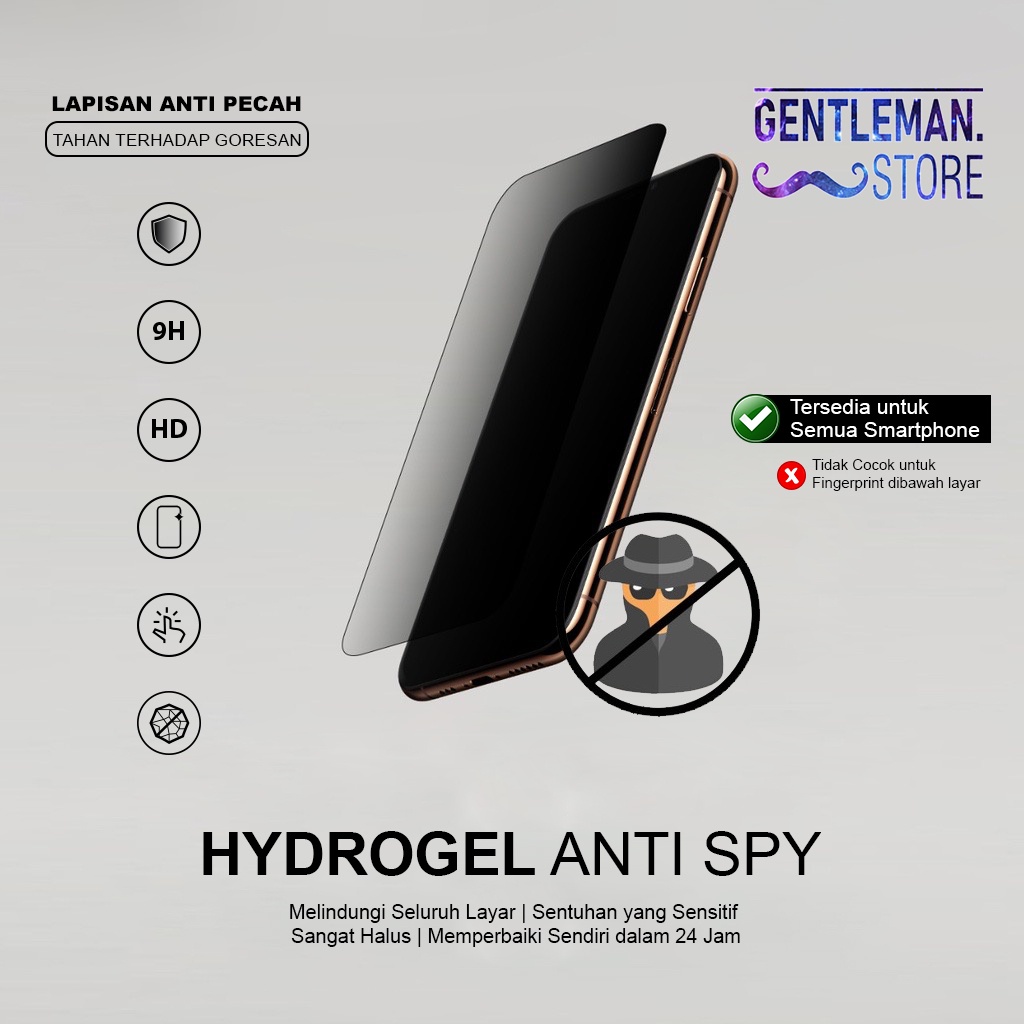 HYDROGEL SCREEN PROTECTOR ANTI GORES NOT TEMPERED GLASS FULL COVER ALL TYPE INFINIX IPHONE OPPO POCO REALME SAMSUNG VIVO XIAOMI LENGKAP