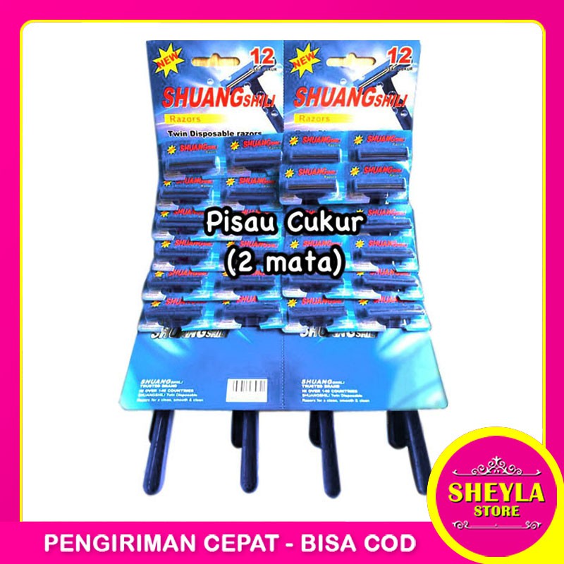 Alat Cukur Kumis Jenggot 2 Mata Pisau Murah / Pisau Cukur Rambut Kumis TV-53