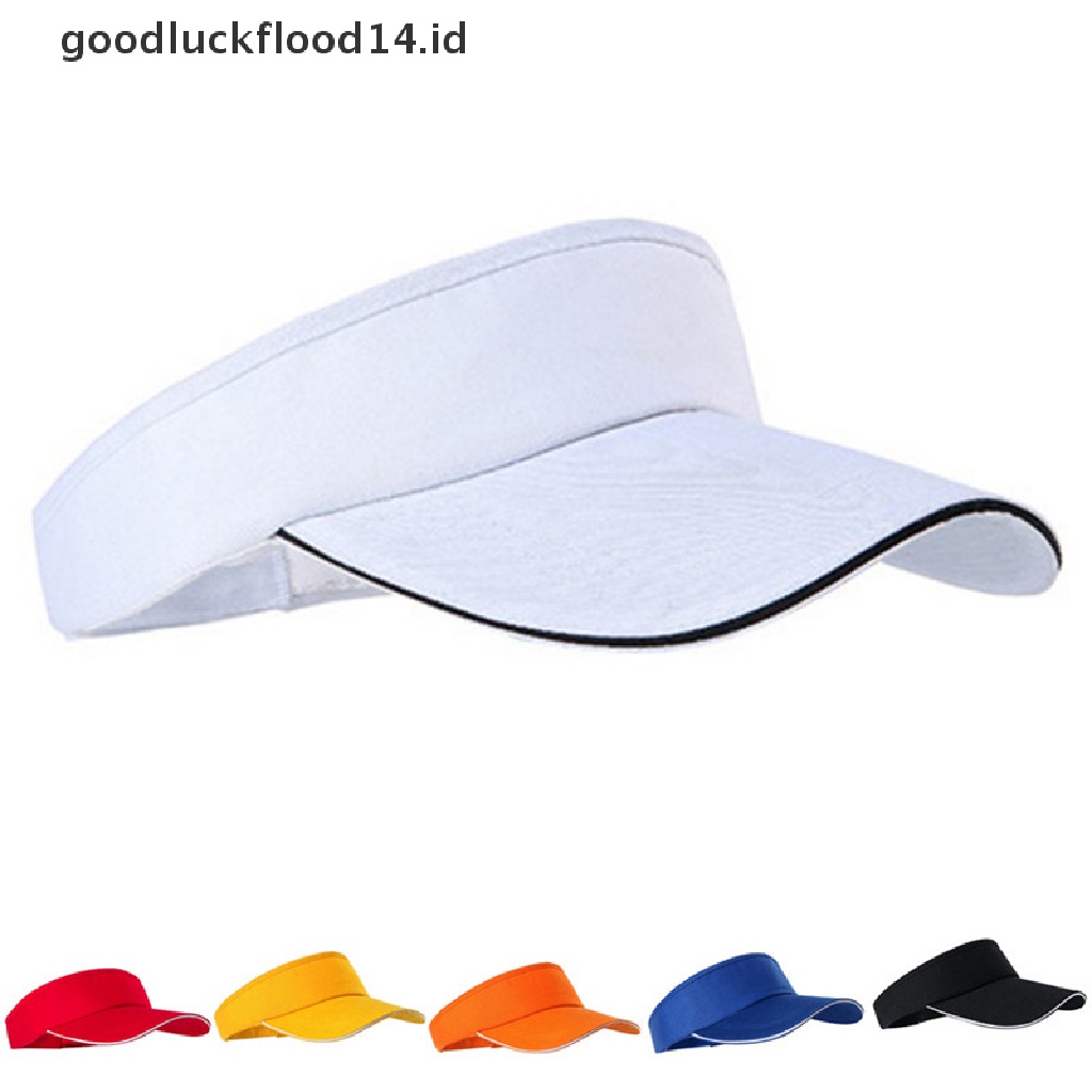 Topi Visor Matahari Olahraga Golf Tenis Breathable Dapat Disesuaikan Untuk Unisex