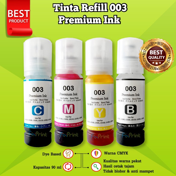 Tinta EPSN 003 Premium Refill Ink Printer L1110 L1210 L3210 L3110
