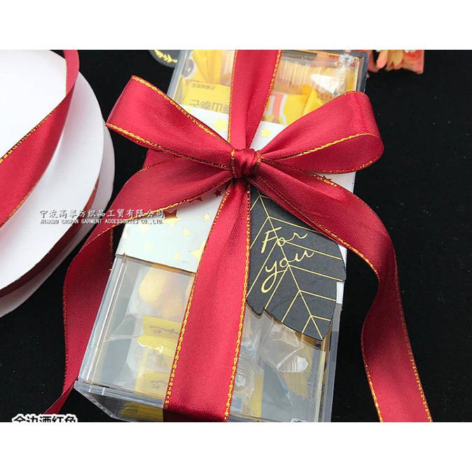 

Pita Ribbon Hiasan Kado Ulang Tahun Red Gold Grosir
