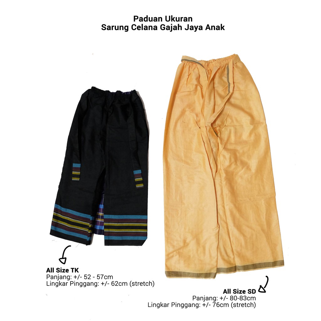 Sarung Celana GAJAH JAYA Anak Ukuran TK &amp; SD All Size