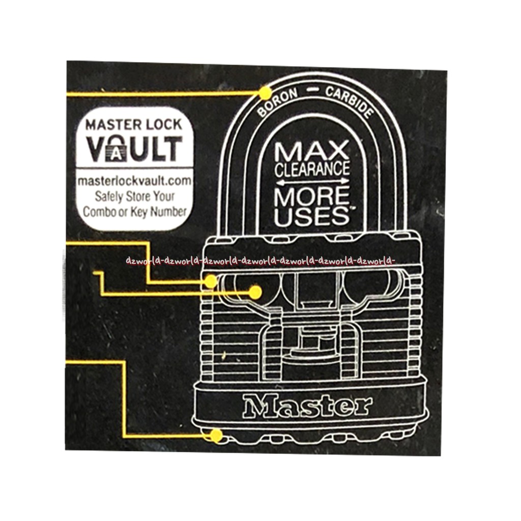 Master Lock Magnum Padlock Gembok Kunci 25mm Kotak Tahan Api Pad Lock Gembok Pagar