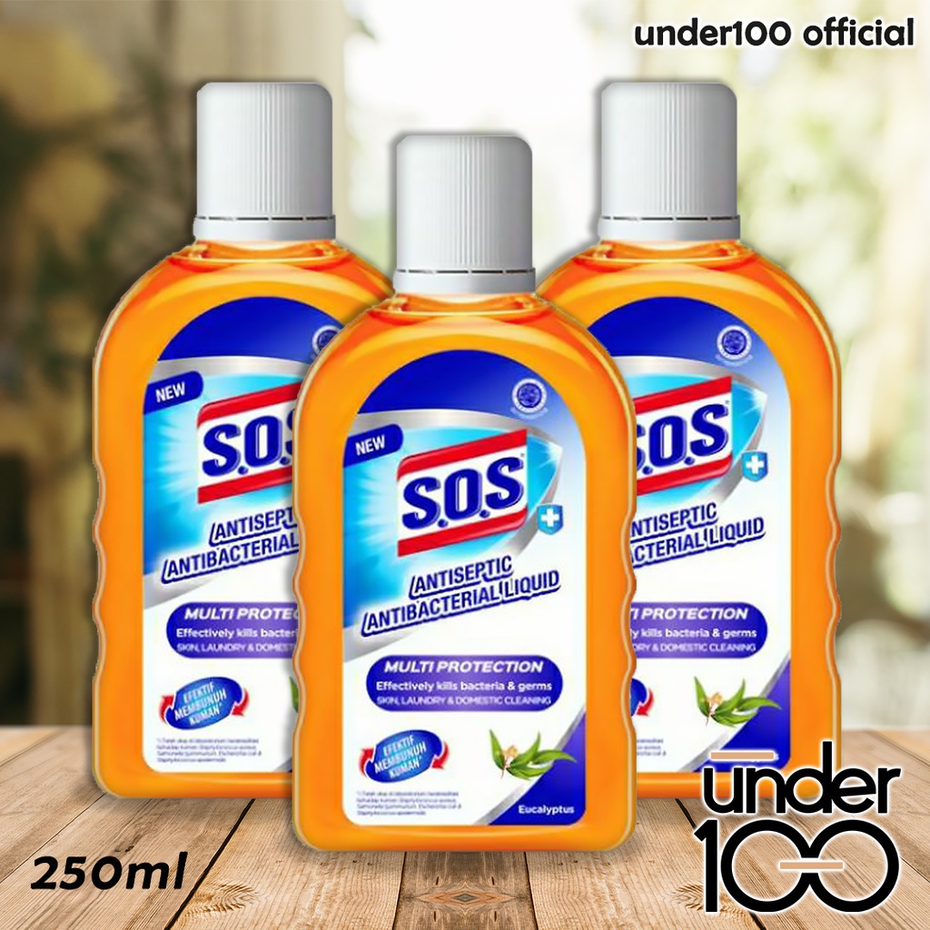 ❤ Under100 ❤ SOS Antiseptic Liquid 250 ml | Antiseptik | Cairan Anti Kuman