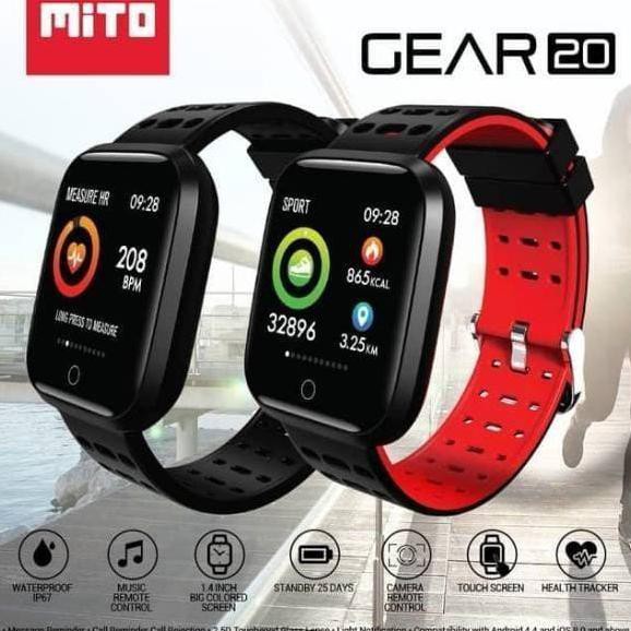❤️ LARIS SMARTWATCH WANITA❤️ SMARTWATCH MITO GEAR 20 - HITAM ,SMARTWATCH PRIA SMARTWATCH