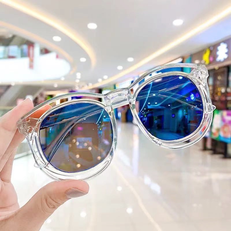【NEW READY】 Kacamata Anak New Trend/Fashion Anak Terbaru Telinga Beruang High Quality Import L-blue