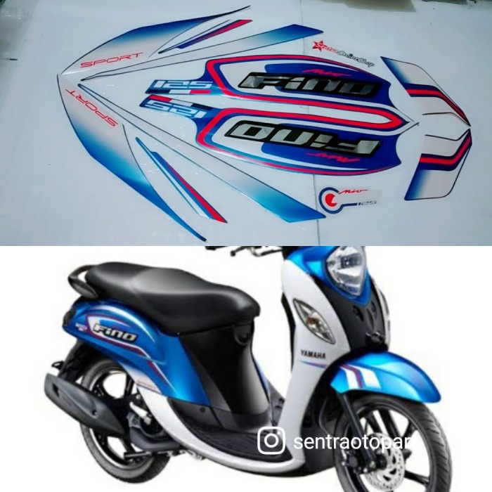 striping list stiker motor fino old 125 biru putih TERMURAH