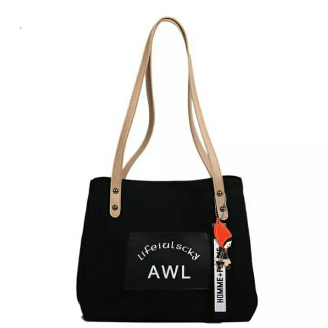 (BISA COD)TakesanBag - Totebag Wanita Payung - Bahan Semi Canvas Sintetis - Penutup Resleting - Ukuran Besar