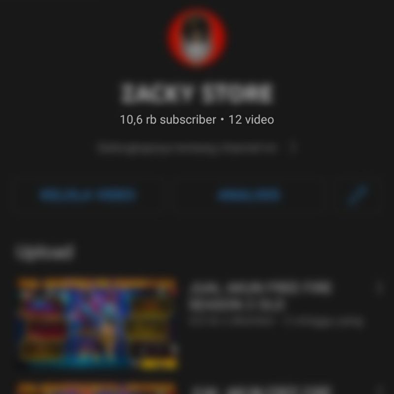 Akun Youtube 10.642 Subscriber Original Akun Tahun 2017 (Terjual)