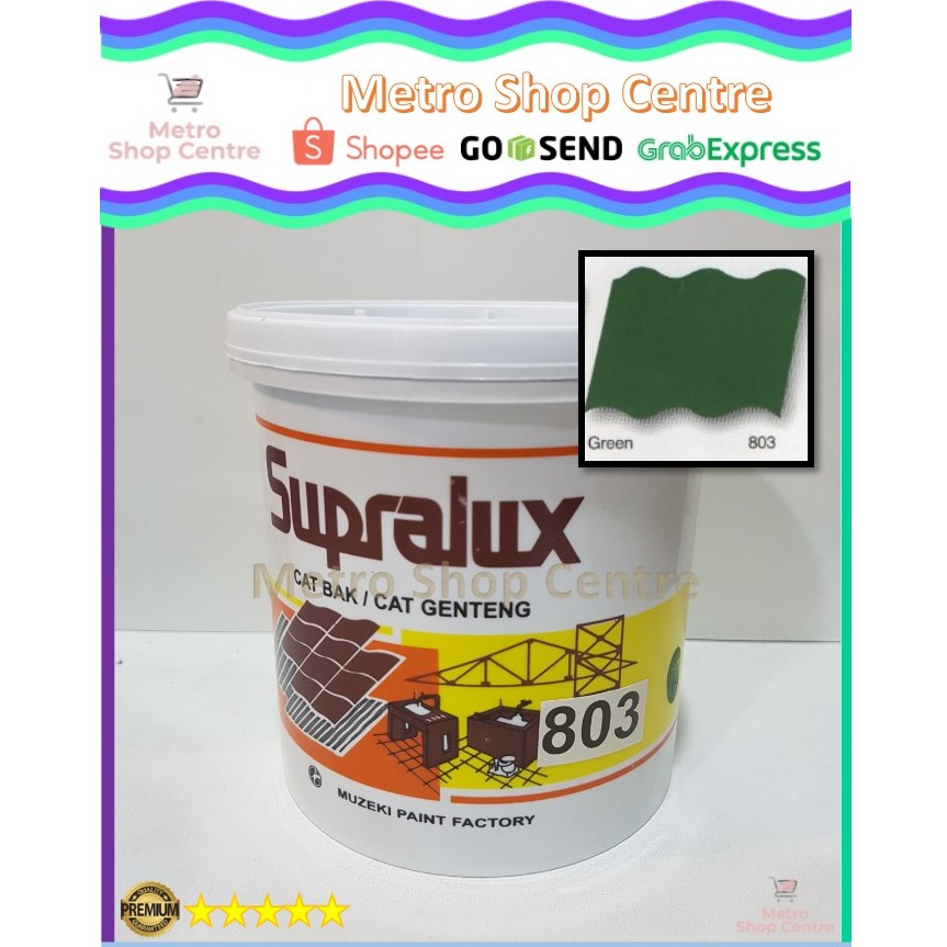 Supralux - Cat Bak / Genteng / Kolam No.803 (Green / Hijau) 1 Kg (Kaleng)