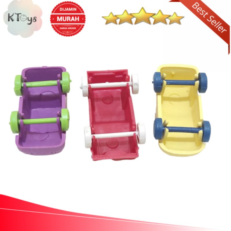 Mobil mobilan mini plastik mainan anak kecil warna warni isi 10 pcs