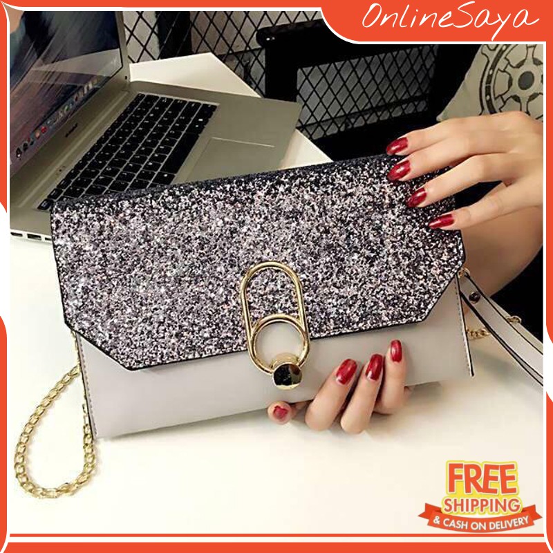 TAS FASHION CLUTCH PESTA BLINK KOREA# - TAS WANITA - TAS IMPORT - TAS BATAM 6019-B - 3ruang