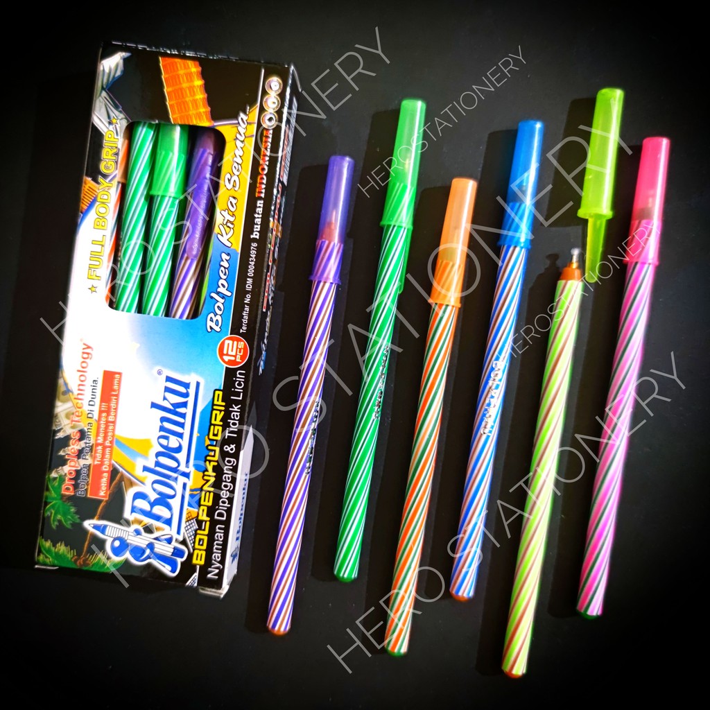 

Pena ballpoint pen bolpenku lilin spiral grip . 12 unit