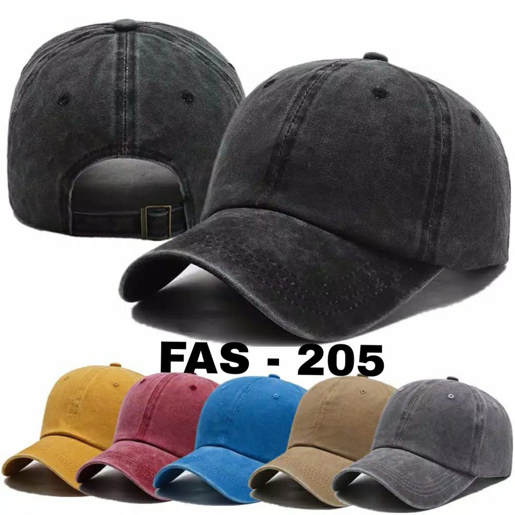 PLAIN VINTAGE TOPI BASEBALL HAT CAP CASUAL SPORT DISTRO TOPI POLOS PRIA WANITA - FAS-205