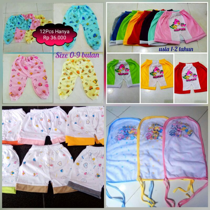 COD 12Pcs CELANA BAYI MURAH CELANA PANJANG PENDEK BAYI LAKI LAKI PEREMPUAN BAJU CELALA POP BAYI POPOK CELANA OMPOL BAYI