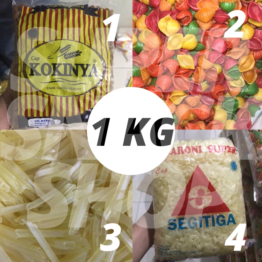 MAKRONI MEKAR MURAH / MAKRONI MURAH / MAKARONI MENTAH /  MAKARONI MEKAR UNIK MURAH ANEKA 1 KG