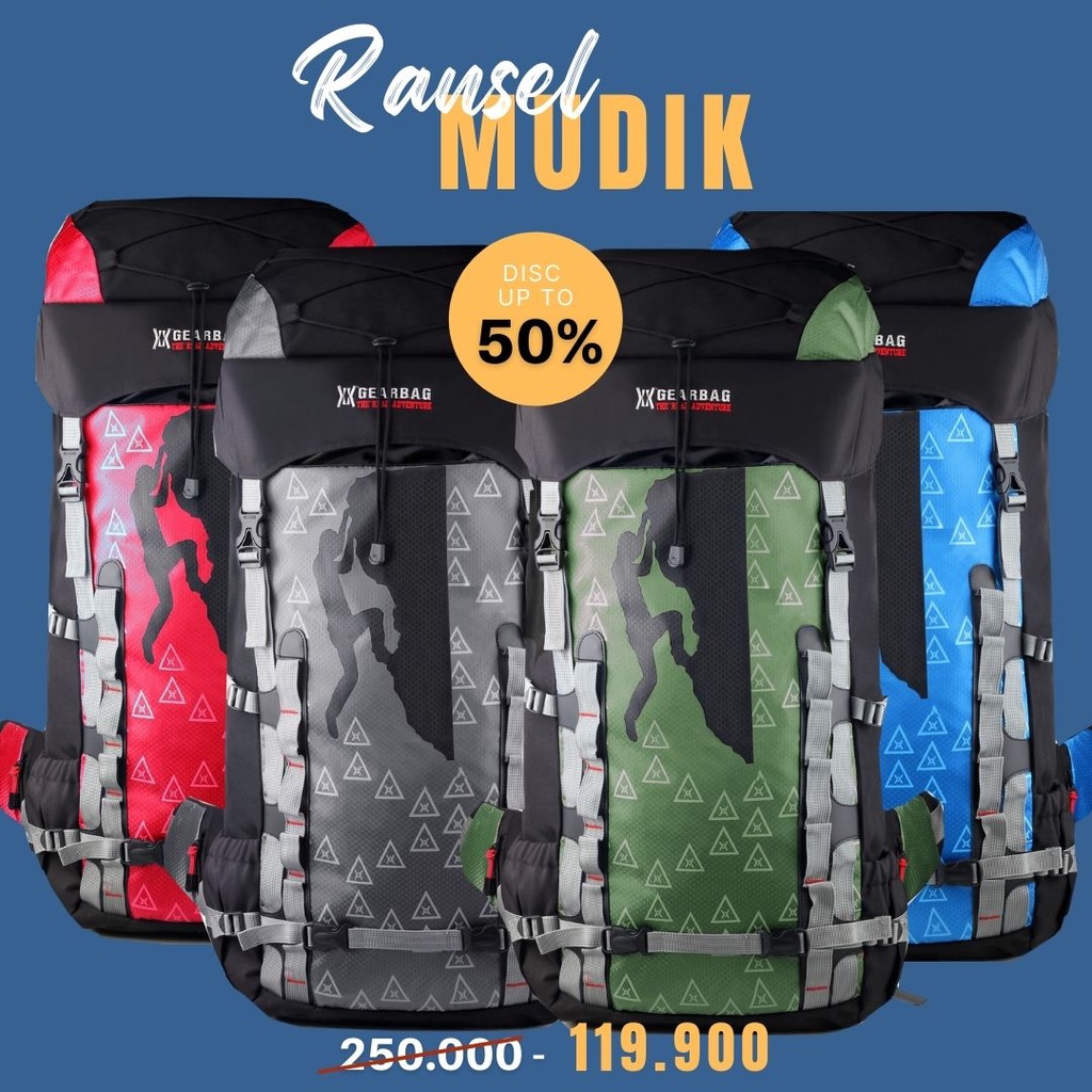 RTM-PROMO MUDIK LEBARAN-Carrier Gear Bag X -ION Mountain Top Camping Hiking Backpaack+FREE RAINCOVER