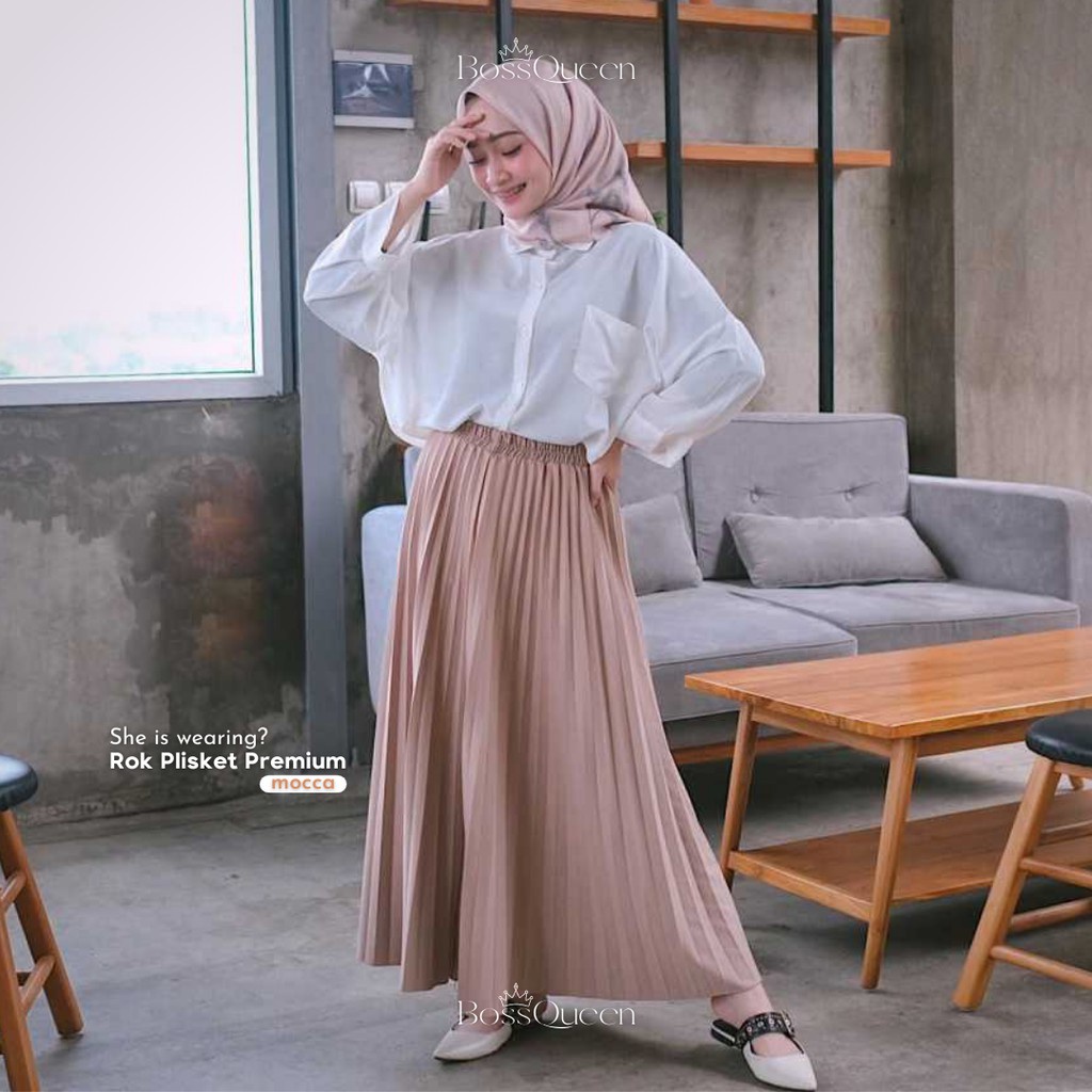 ROK PLISKET 256 MURAH PREMIUM HYGET MAYUNG SALE POLOS REMPEL MUSLIMAH MODELLAN