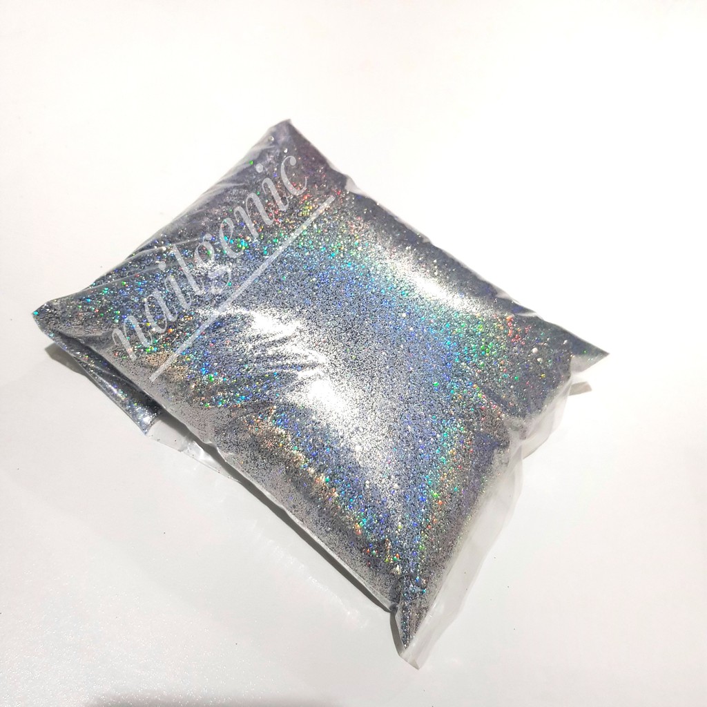 Glitter Silver Holo Gliter Hologram Perak