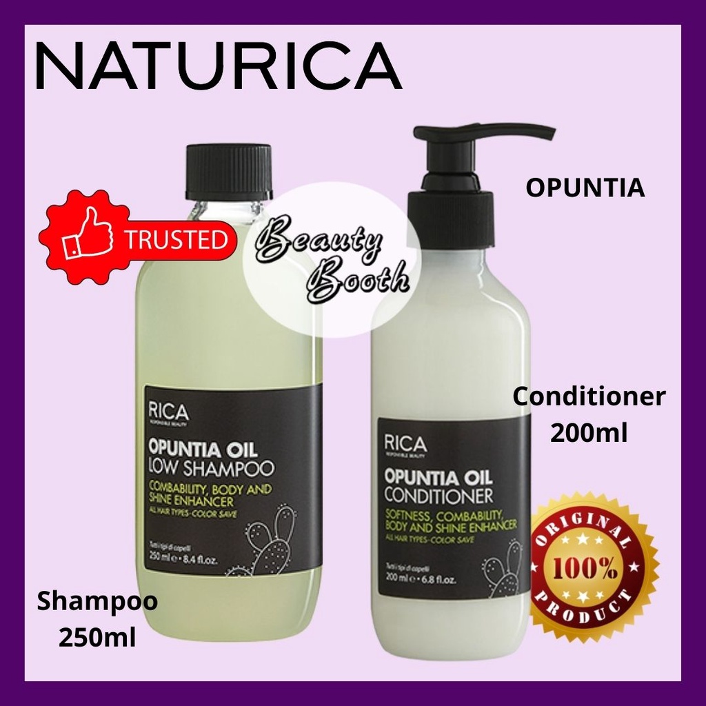 NATURICA Opuntia Oil Shampoo 250ML | Conditioner 200 ML | Shampo Antiaging Berkilau Shiny Mudah diatur