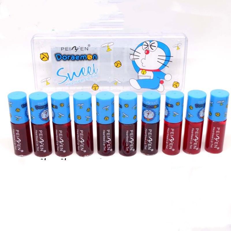 LIP TINT PEIYEN ISI 10PCS DORAEMON/HELLOKITTY/ALOEVERA