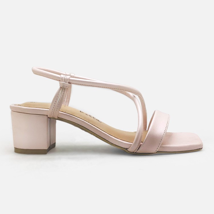 La Vita E Bella Crossed Strappy Sandal Block Heels Wanita [LV1007] - Pink