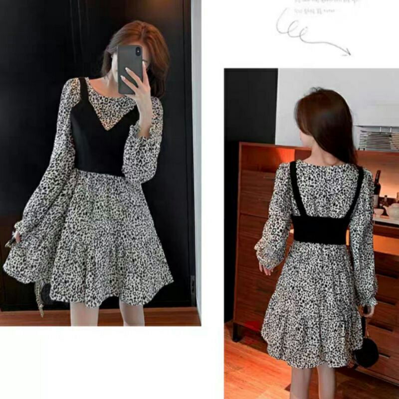 5841 SetVEST Baju Dress gaun pesta wanita korea import baju mini dress gaun pesta cewek import hitam