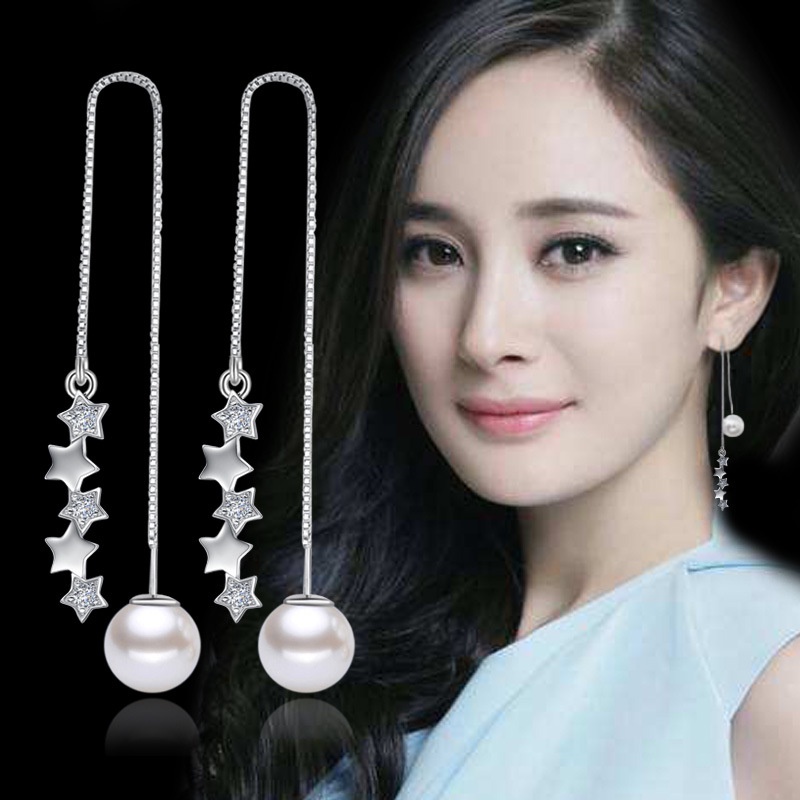 Anting Perak 925 Wanita meteor kecil segar