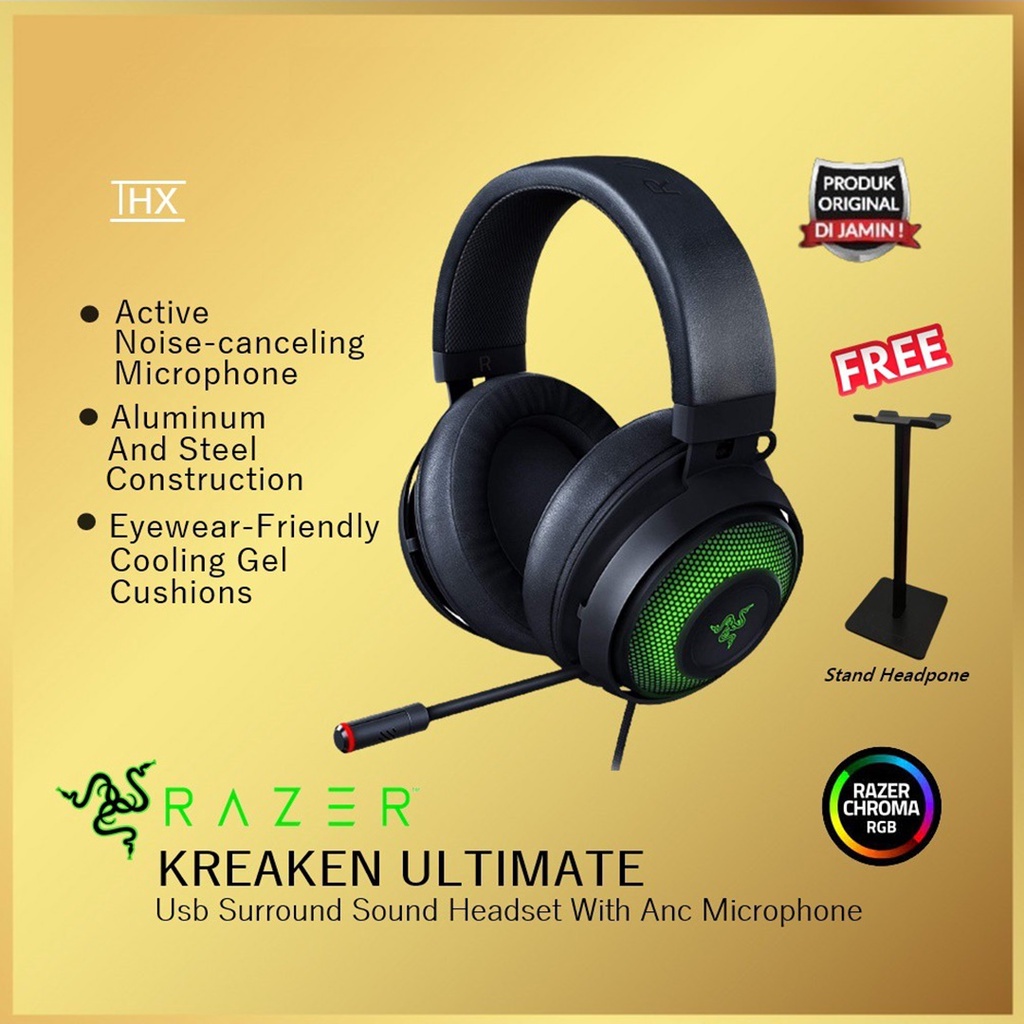 Razer Kraken Ultimate RGB THX Spatial USB Gaming Headset Headphone