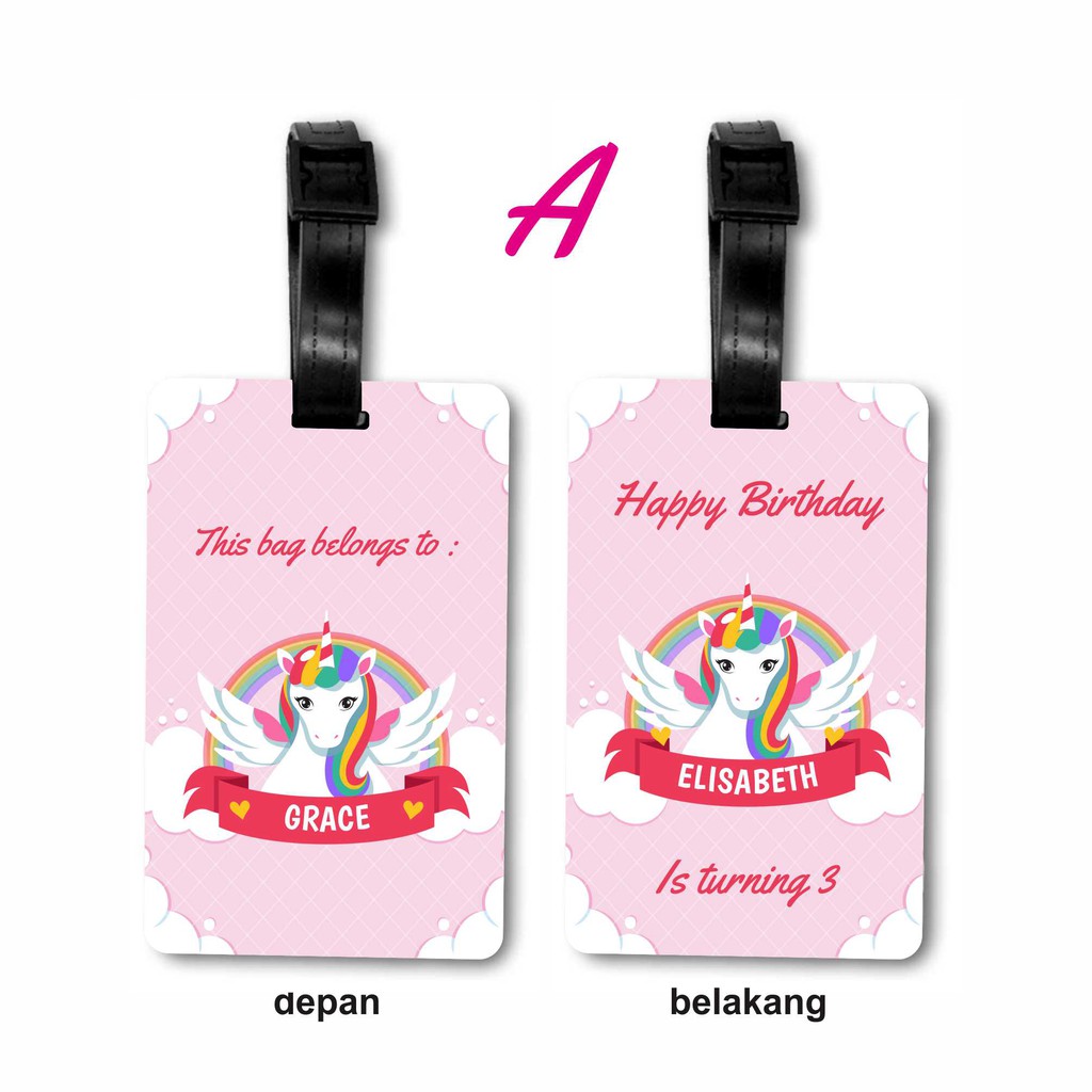

Bag Tag bahan Akrilik tema Unicorn Cute