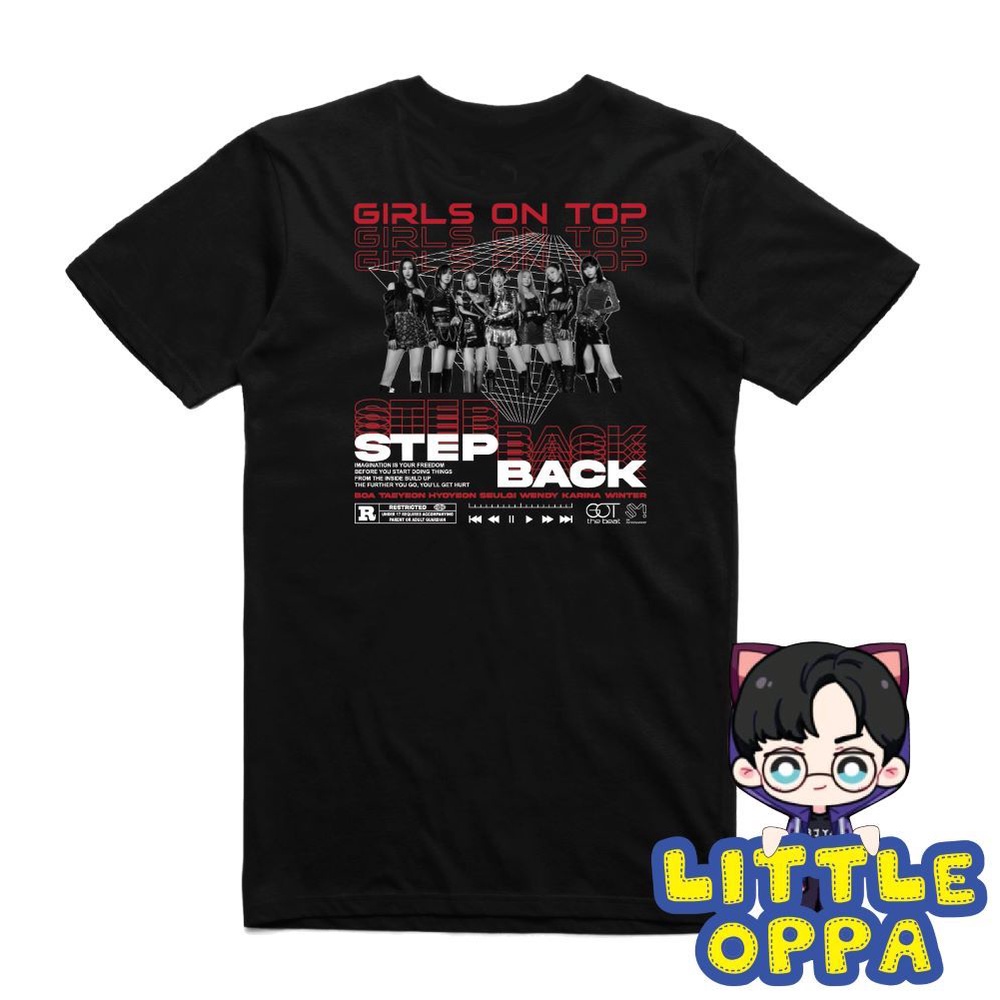 BAJU KAOS KPOP GOT GIRLS_ON_TOP STEP BACK STREETWEAR STYLE T-SHIRT BOA TAEYEON HYOYEON SEULGI WENDY 