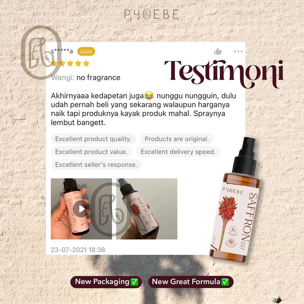 READY STOCK!! PYOEBE/PHOEBE Face Mist Saffron Kashmir