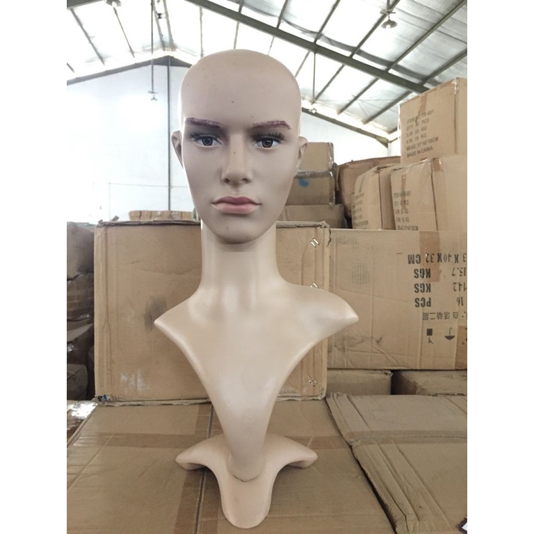 MANEKIN KEPALA COWOK DEWASA FULL PLASTIK IMPORT/PATUNG KEPALA PRIA
