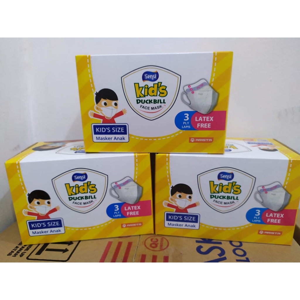 Masker Sensi Duckbill Anak 3 Ply isi 40 Sensi Kids Duckbill Face Mask Original