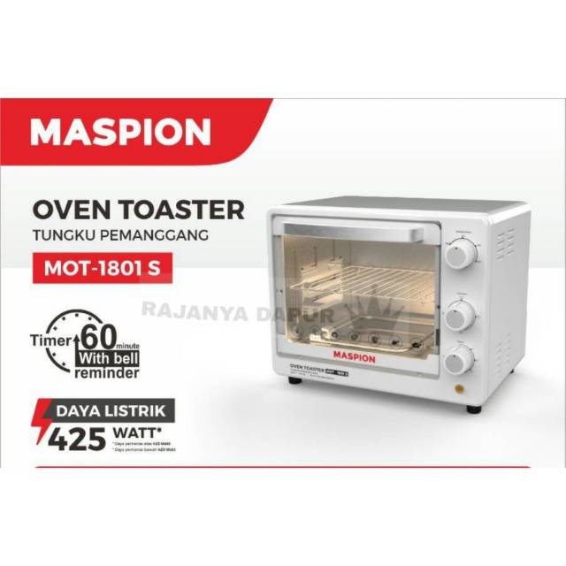 Oven listrik maspion 18 liter MOT 1801s - oven toaster - oven panggang listrik maspion