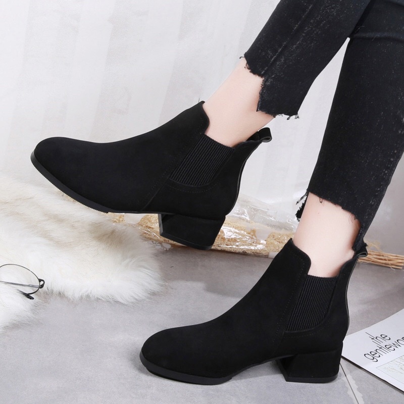 SEPATU ANKLE BOOTS IMPORT WANITA KOREA ORIGINAL 35-41 JY12