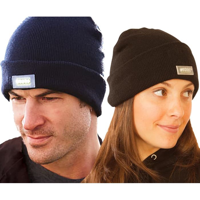 Topi Kupluk Lampu LED Senter Cahaya LED Flashlight Winter Beanie Hat