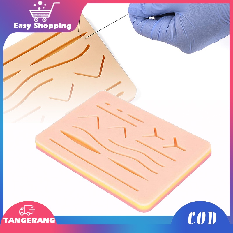 Suture Pad 3 Layer Model Kulit Silikon Pad Sutura Latih Jahit Luka Medis Suture Hecting Medical Kit Practice Skin