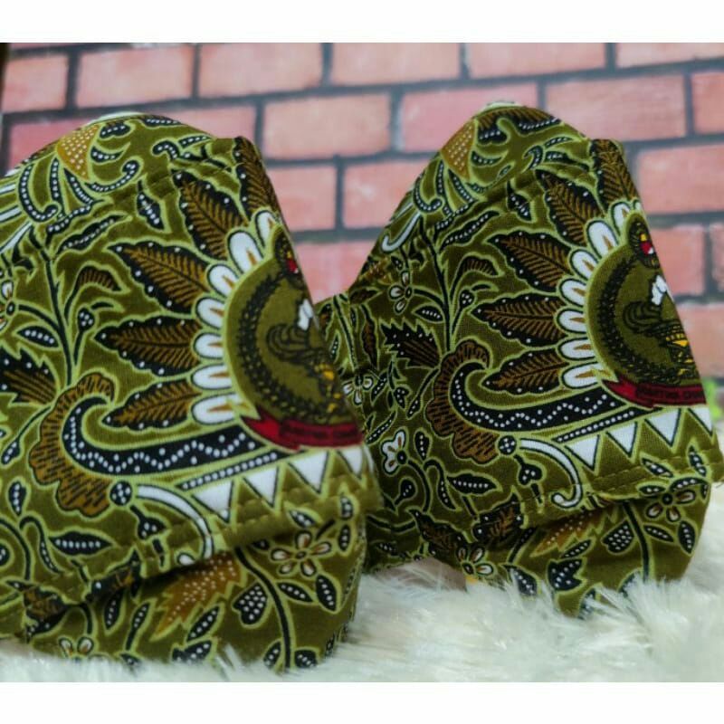 Masker Batik ASLI Persit 3D Plus Logo di Tengah