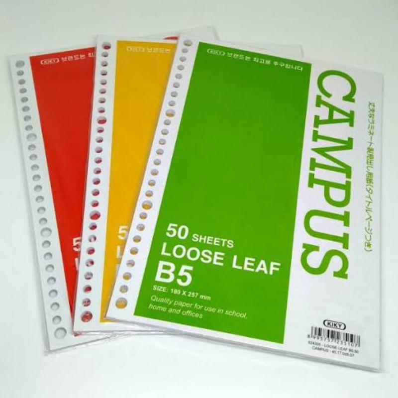 

LOOSE LEAF BERGARIS KIKY/JOYKO/BIG BOSS/GASTA B5-50